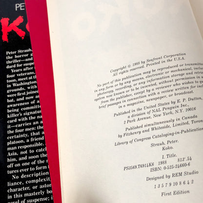 Koko by Peter Straub SIGNED! [FIRST EDITION / FIRST PRINTING]