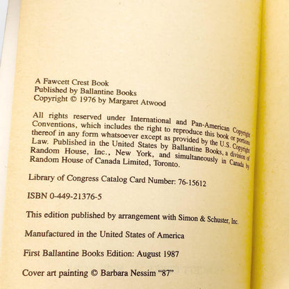 Lady Oracle by Margaret Atwood [1987 PAPERBACK]