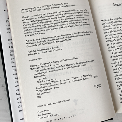 Last Words: The Final Journals of William S. Burroughs [FIRST EDITION / FIRST PRINTING] - Bookshop Apocalypse
