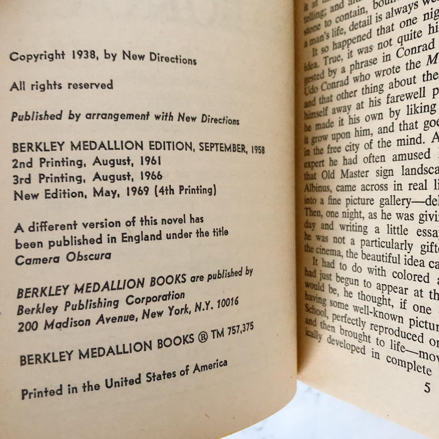 Laughter in the Dark by Vladimir Nabokov [1969 PAPERBACK]