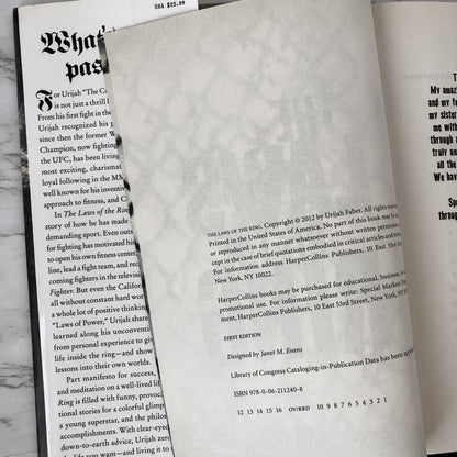 The Laws of the Ring by Urijah Faber [SIGNED FIRST EDITION] - Bookshop Apocalypse