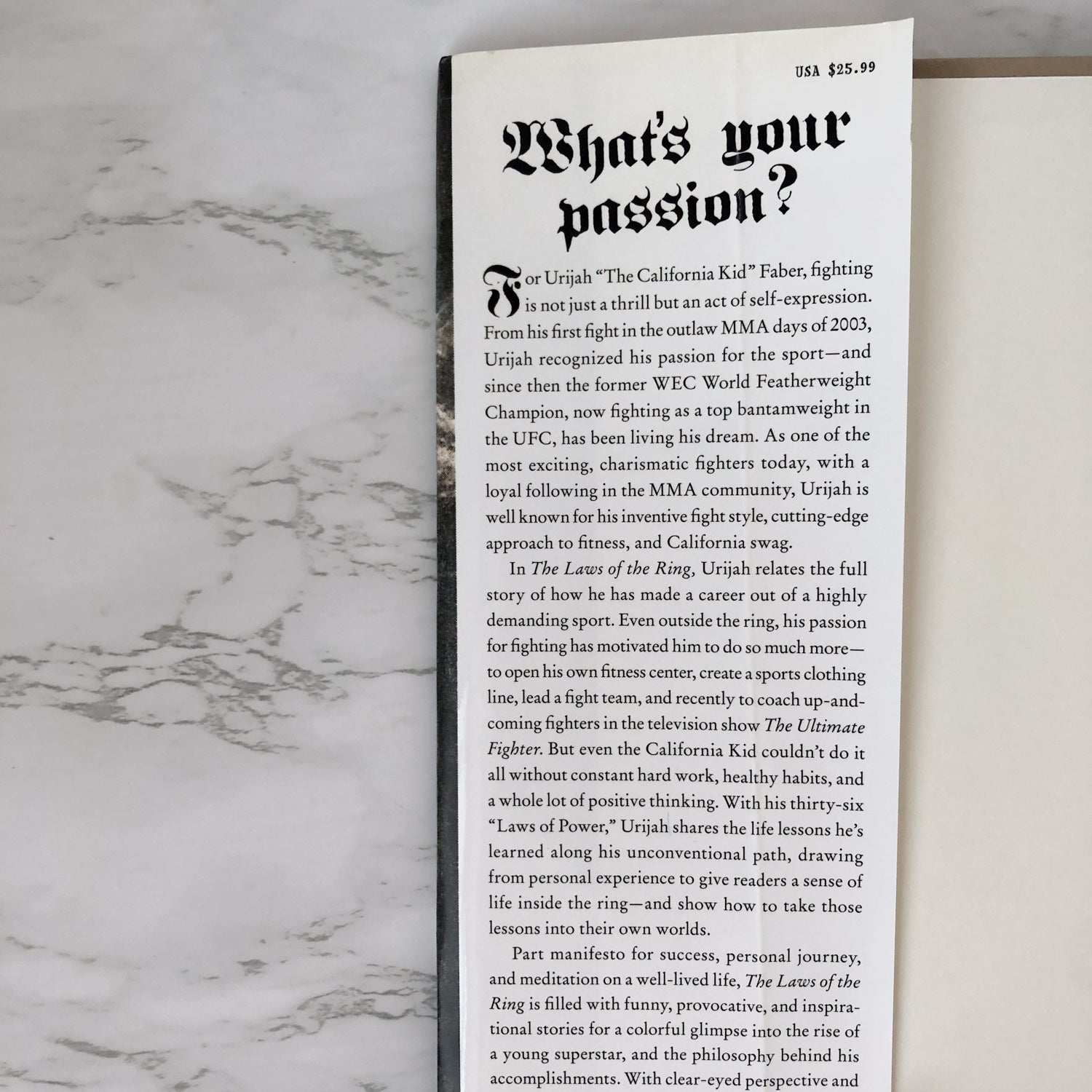 The Laws of the Ring by Urijah Faber [SIGNED FIRST EDITION] - Bookshop Apocalypse