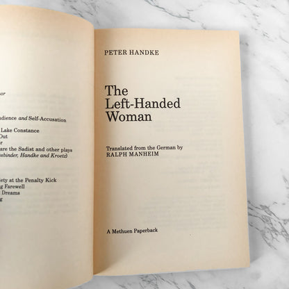 The Left Handed Woman by Peter Handke [U.K. TRADE PAPERBACK / 1986] - Bookshop Apocalypse