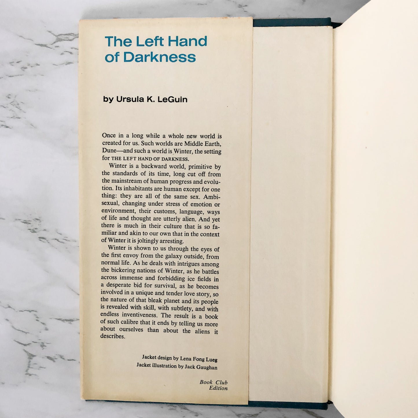 The Left Hand of Darkness by Ursula K. Le Guin [FIRST BOOK CLUB EDITION / 1969]