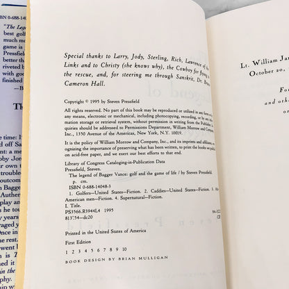 The Legend of Bagger Vance by Steven Pressfield [FIRST EDITION • FIRST PRINTING] 1995 1989