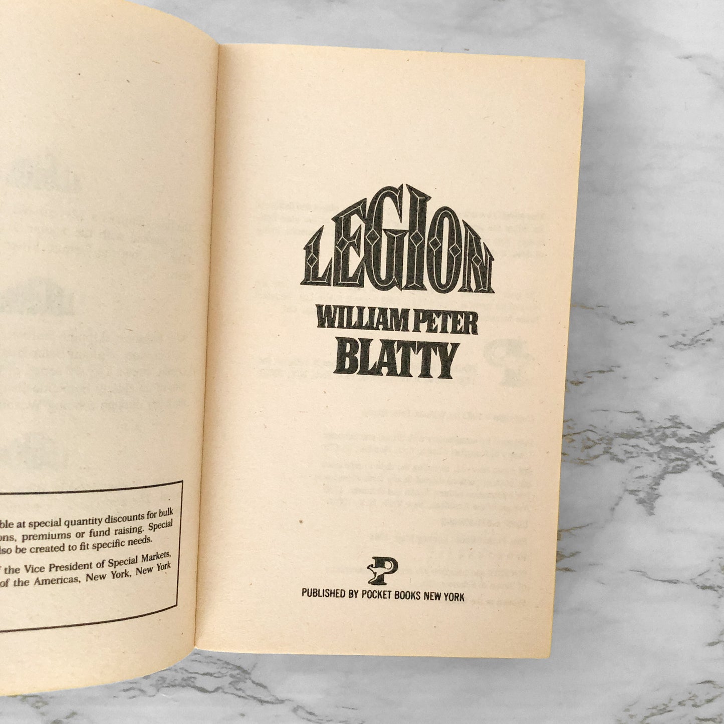 Legion: The Sequel to The Exorcist by William Peter Blatty [FIRST PAPERBACK PRINTING]