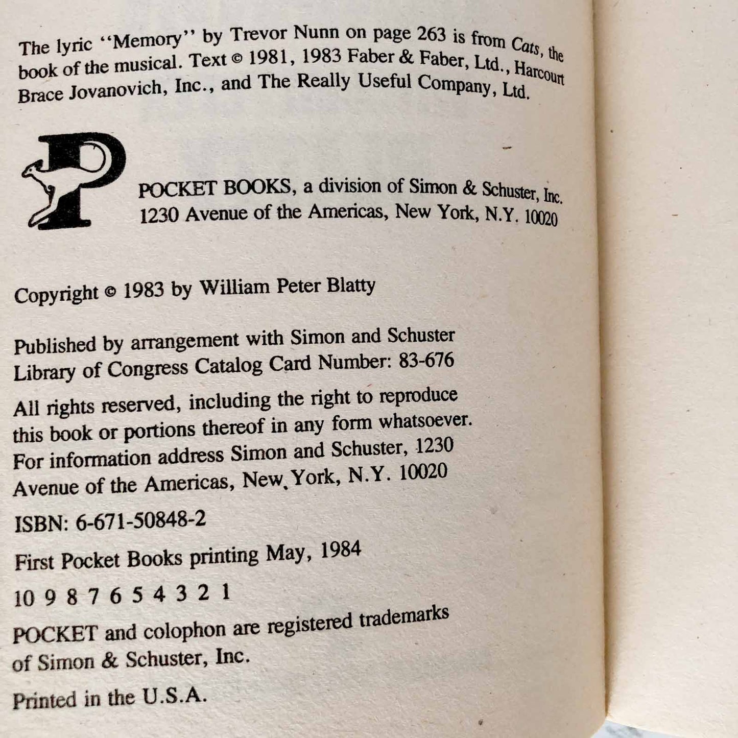 Legion: The Sequel to The Exorcist by William Peter Blatty [FIRST PAPERBACK PRINTING]