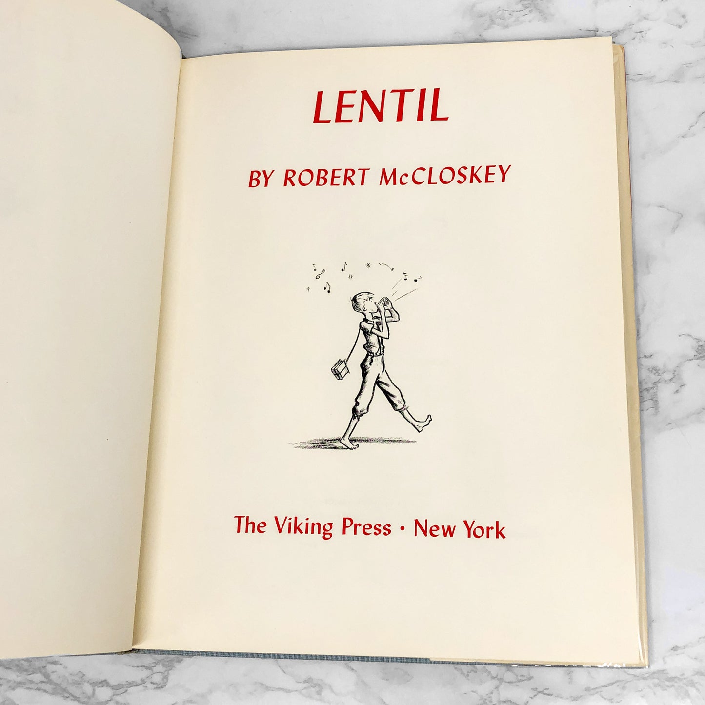 Lentil by Robert McCloskey [FIRST EDITION • 12th PRINTING] 1968 • The Viking Press