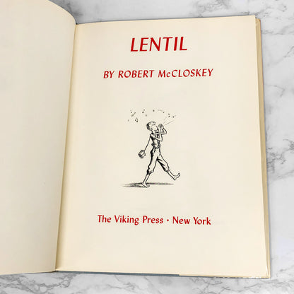 Lentil by Robert McCloskey [FIRST EDITION • 12th PRINTING] 1968 • The Viking Press