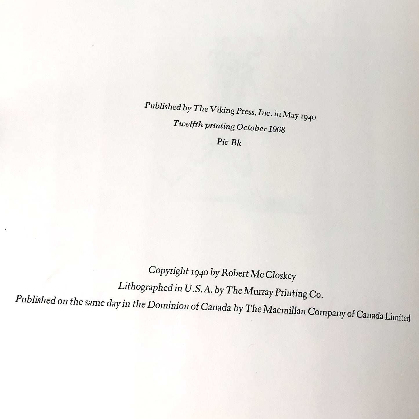 Lentil by Robert McCloskey [FIRST EDITION • 12th PRINTING] 1968 • The Viking Press