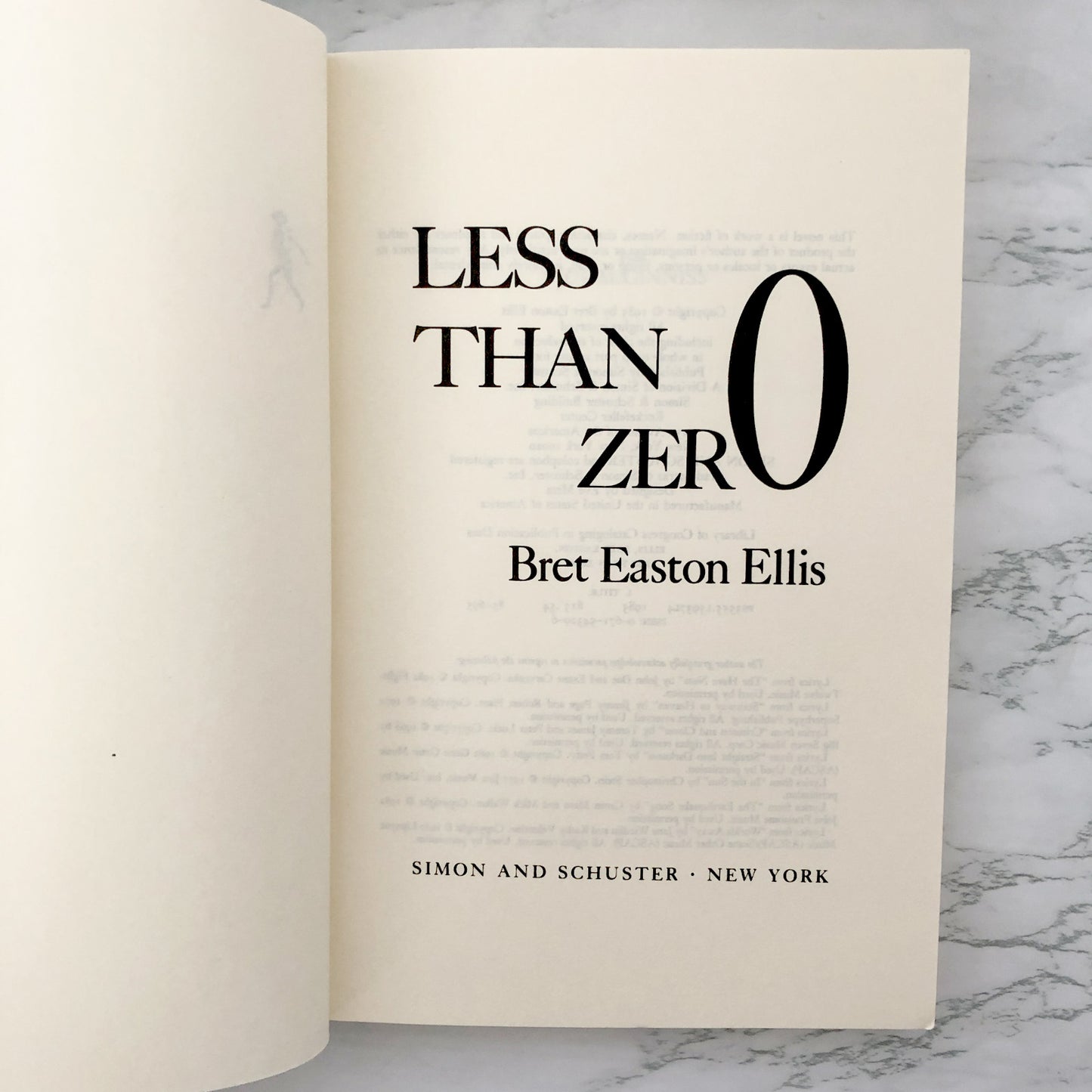 Less Than Zero by Bret Easton Ellis [1985 FIRST PAPERBACK PRINTING]