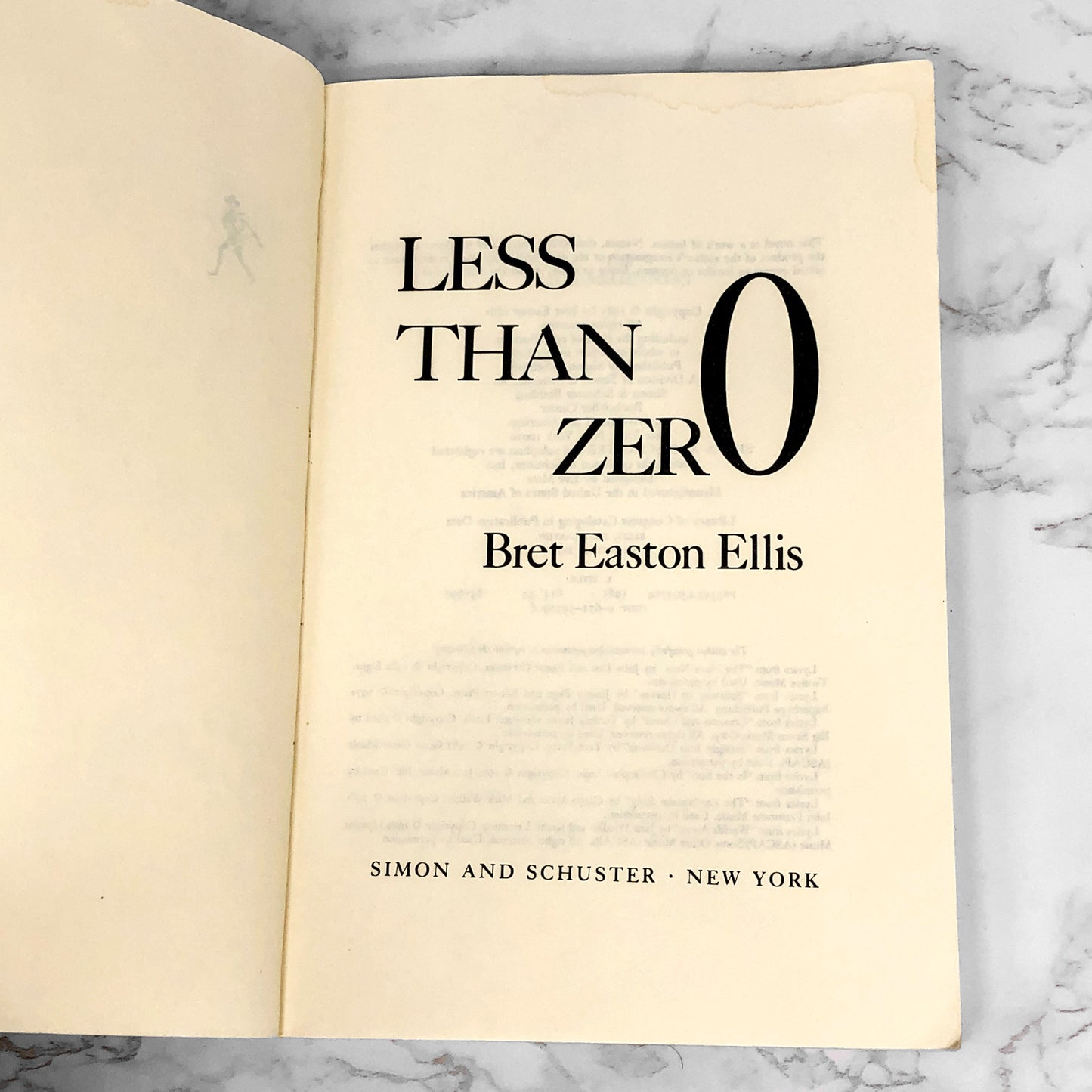 Less Than Zero by Bret Easton Ellis [FIRST EDITION PAPERBACK] 1985