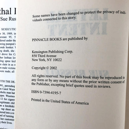 Lethal Intent: The Aileen Wournos Story by Sue Russell [FIRST EDITION / HARDCOVER]