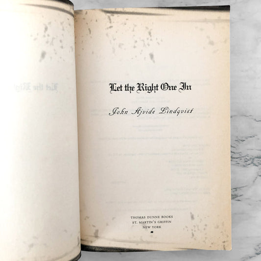 Let the Right One In by John Ajvide Lindqvist [TRADE PAPERBACK] 2007