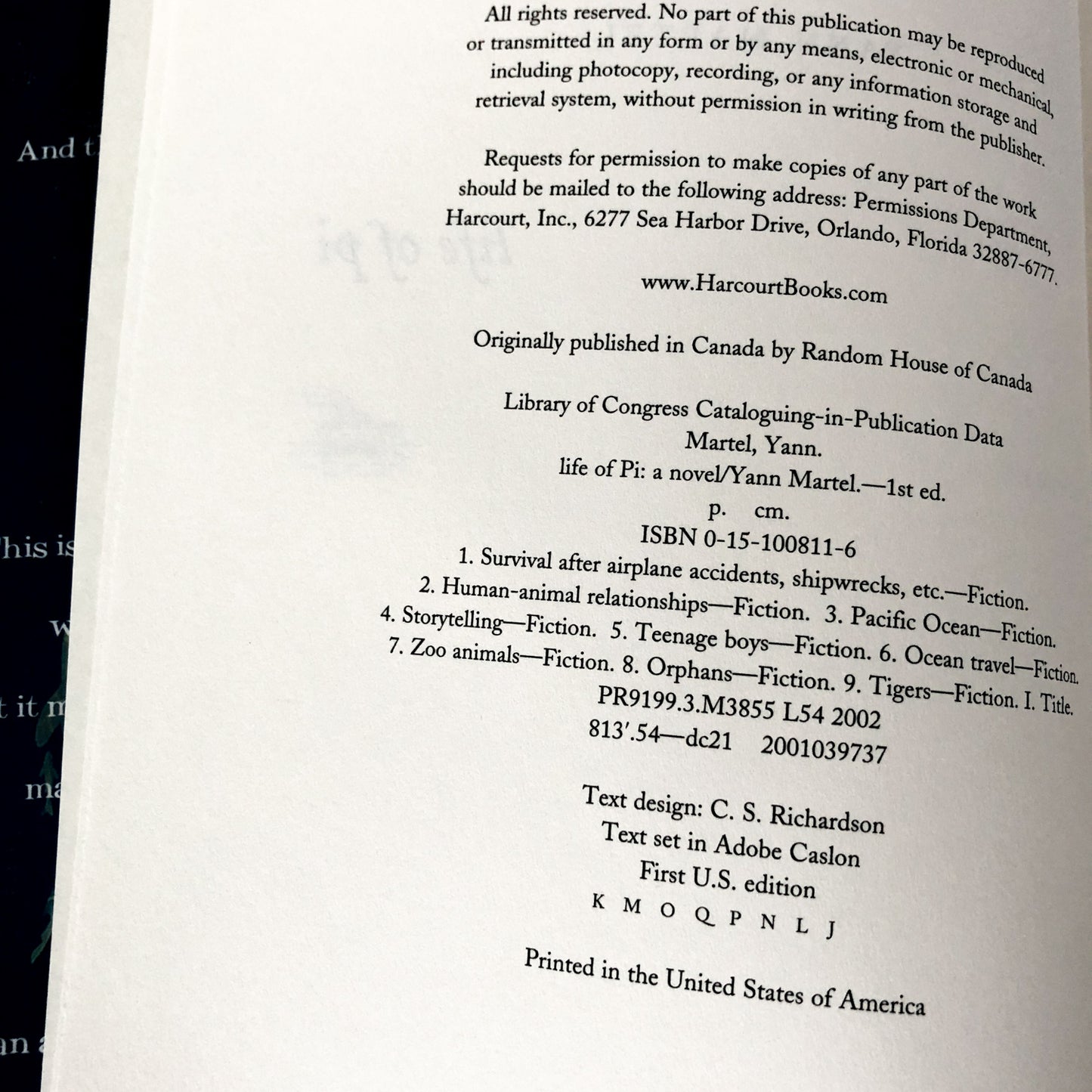 Life of Pi by Yann Martel [FIRST EDITION] - Bookshop Apocalypse