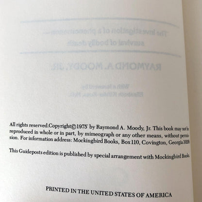 Life After Life: The Investigation of a Phenomenon by Raymond A. Moody Jr. [BOOK CLUB EDITION / 1975]