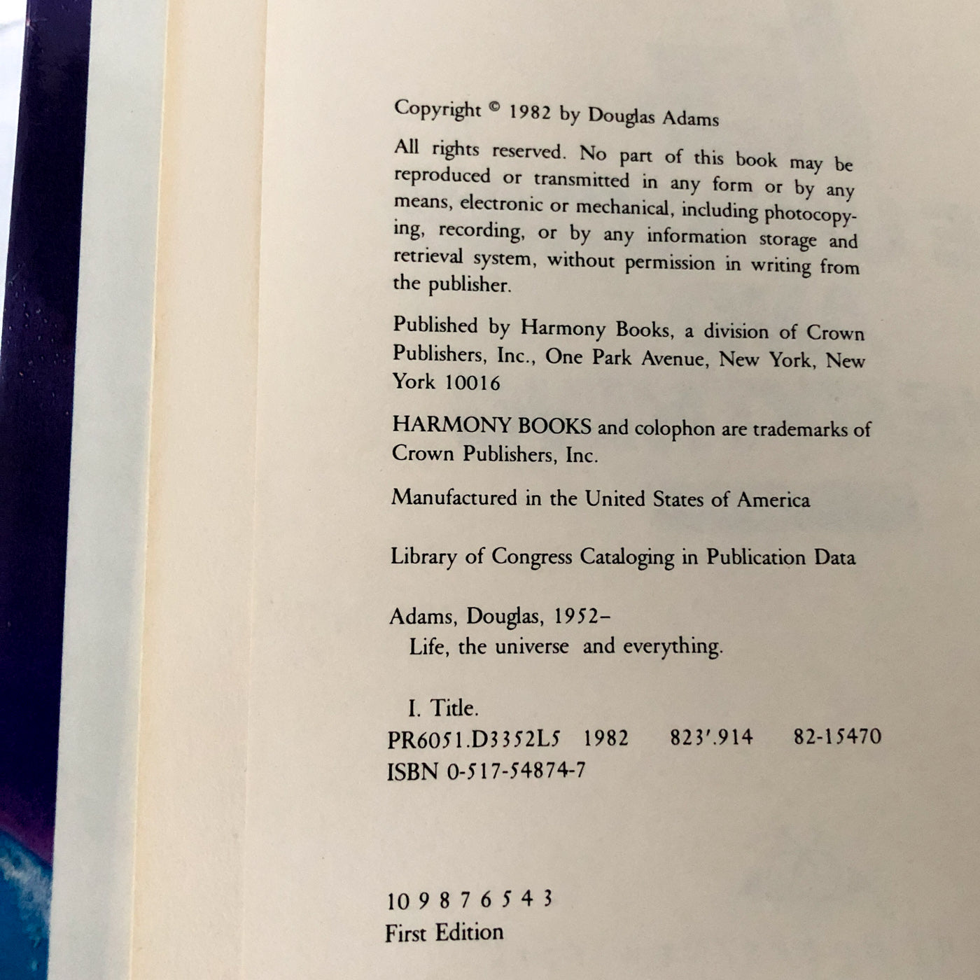 Life, The Universe and Everything by Douglas Adams [FIRST EDITION / 1982]