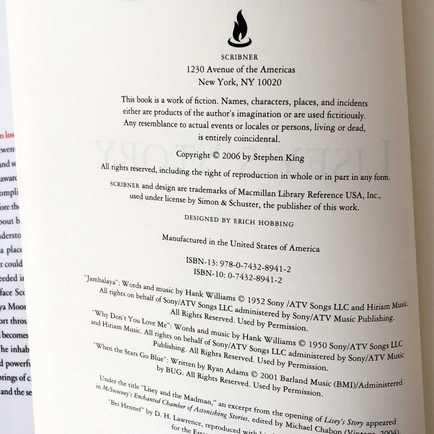 Lisey's Story by Stephen King [2006 HARDCOVER]