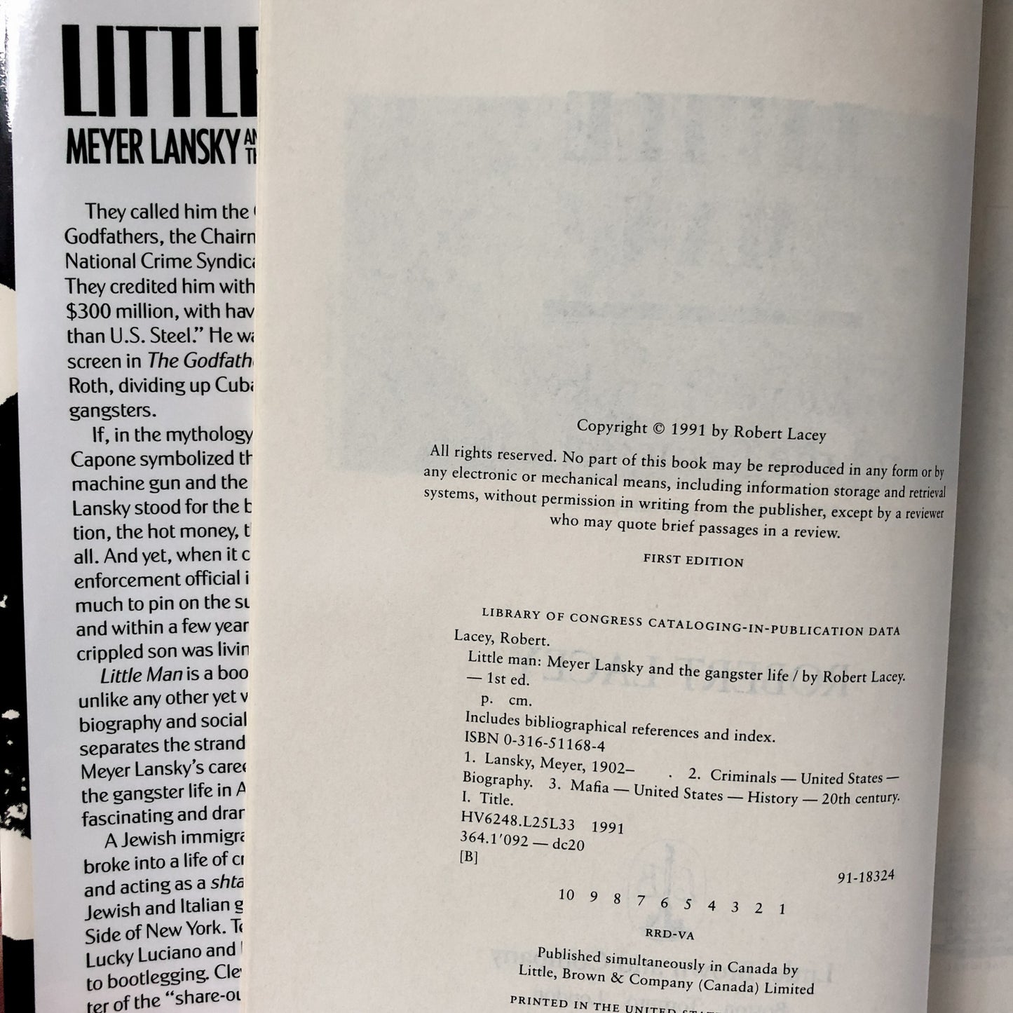 Little Man: Meyer Lansky & the Gangster Life by Robert Lacey [FIRST EDITION] - Bookshop Apocalypse