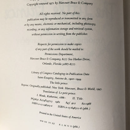 The Little Prince by Antoine de Saint-Exupéry [1982 DELUXE EDITION] - Bookshop Apocalypse