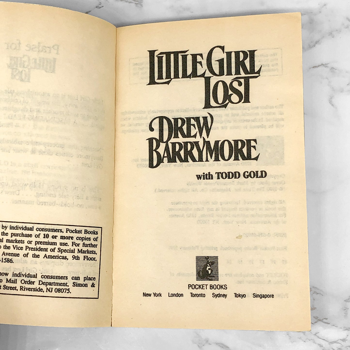 Little Girl Lost by Drew Barrymore w. Todd Gold [1991 PAPERBACK] Rare!