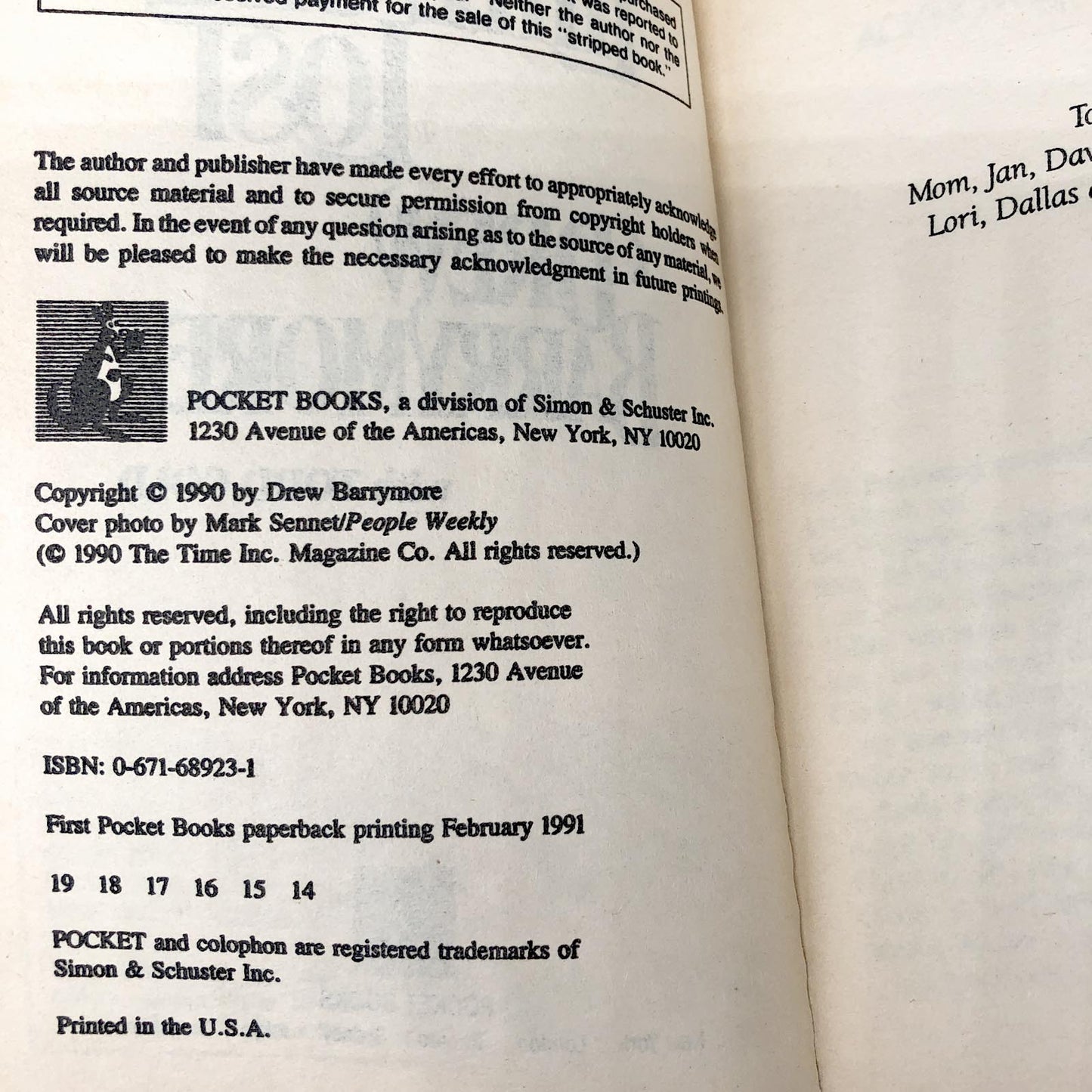 Little Girl Lost by Drew Barrymore w. Todd Gold [1991 PAPERBACK] Rare!