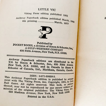 Little Vic by Doris Gates [1977 TV-TIE IN PAPERBACK]