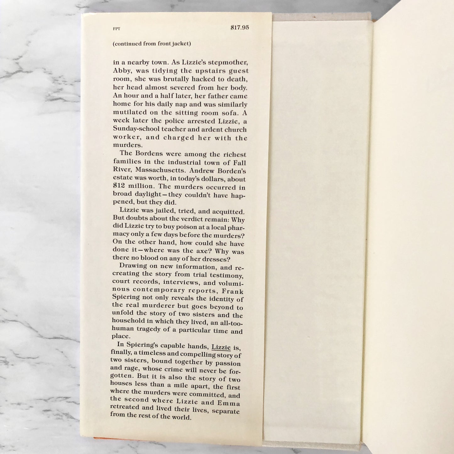 Lizzie: The Story of Lizzie Borden by Frank Spiering [FIRST EDITION] 1984