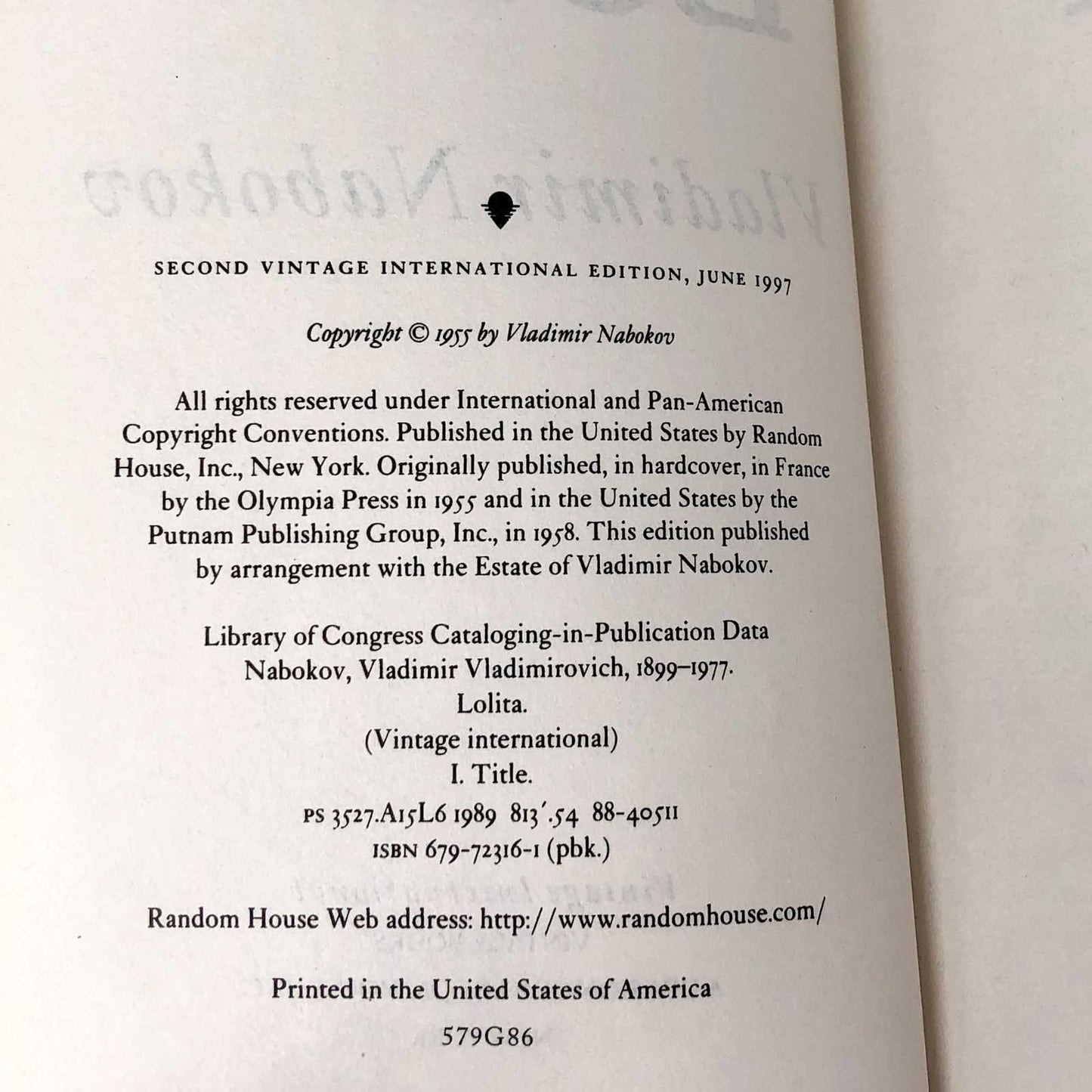 Lolita by Vladimir Nabokov [50TH ANNIVERSARY TRADE PAPERBACK]