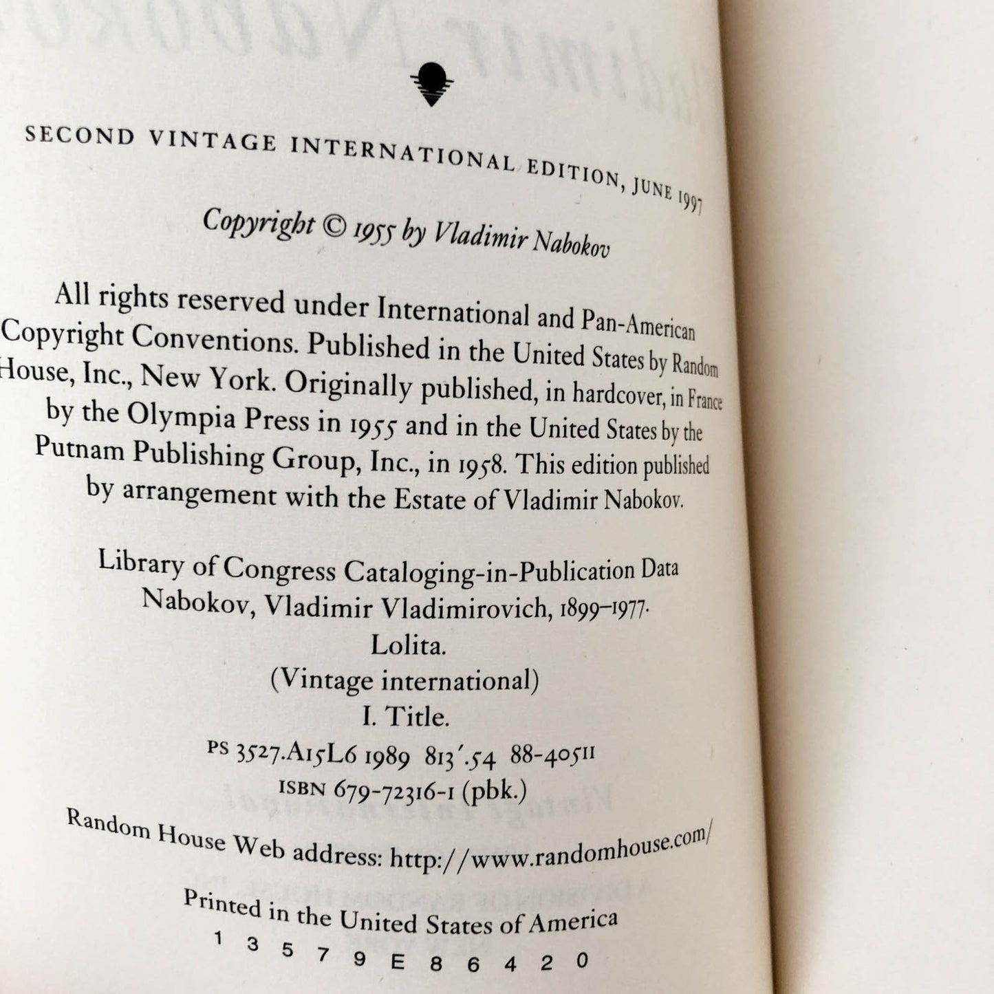 Lolita by Vladimir Nabokov [TRADE PAPERBACK / 1997]