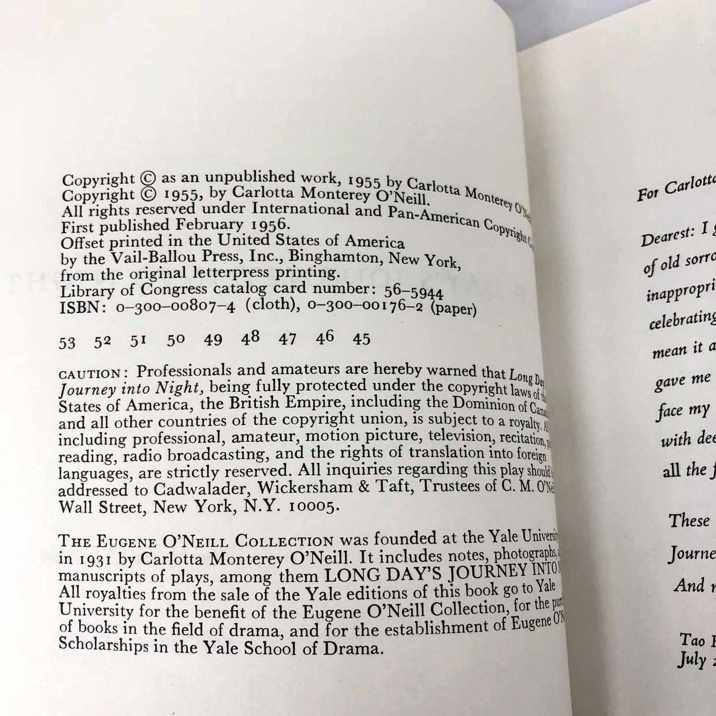 Long Day's Journey into Night by Eugene O'Neill [TRADE PAPERBACK] 1974 • Yale University Press