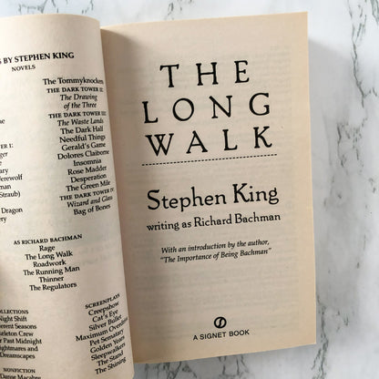 The Long Walk by Stephen King [FIRST SIGNET PRINTING / 1999]