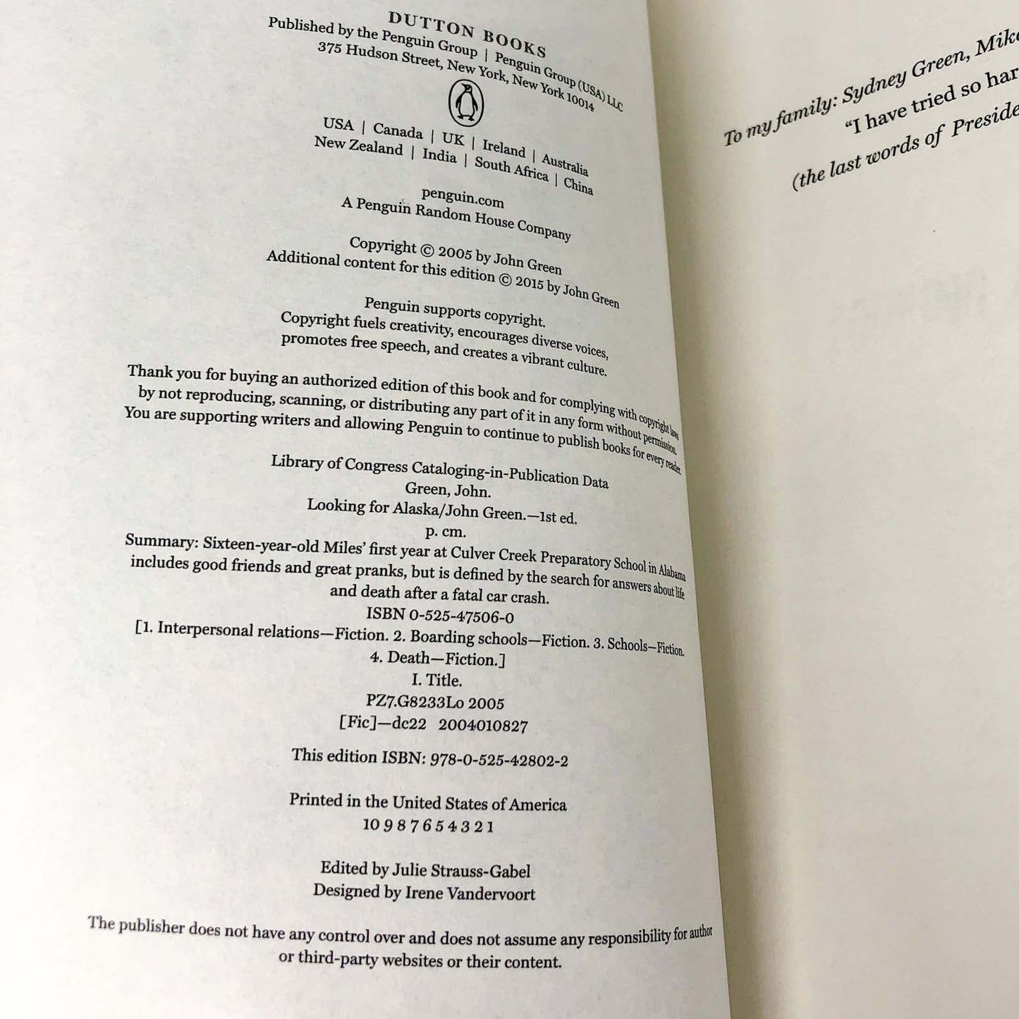 Looking For Alaska by John Green SIGNED! [10th ANNIVERSARY EDITION HARDCOVER]