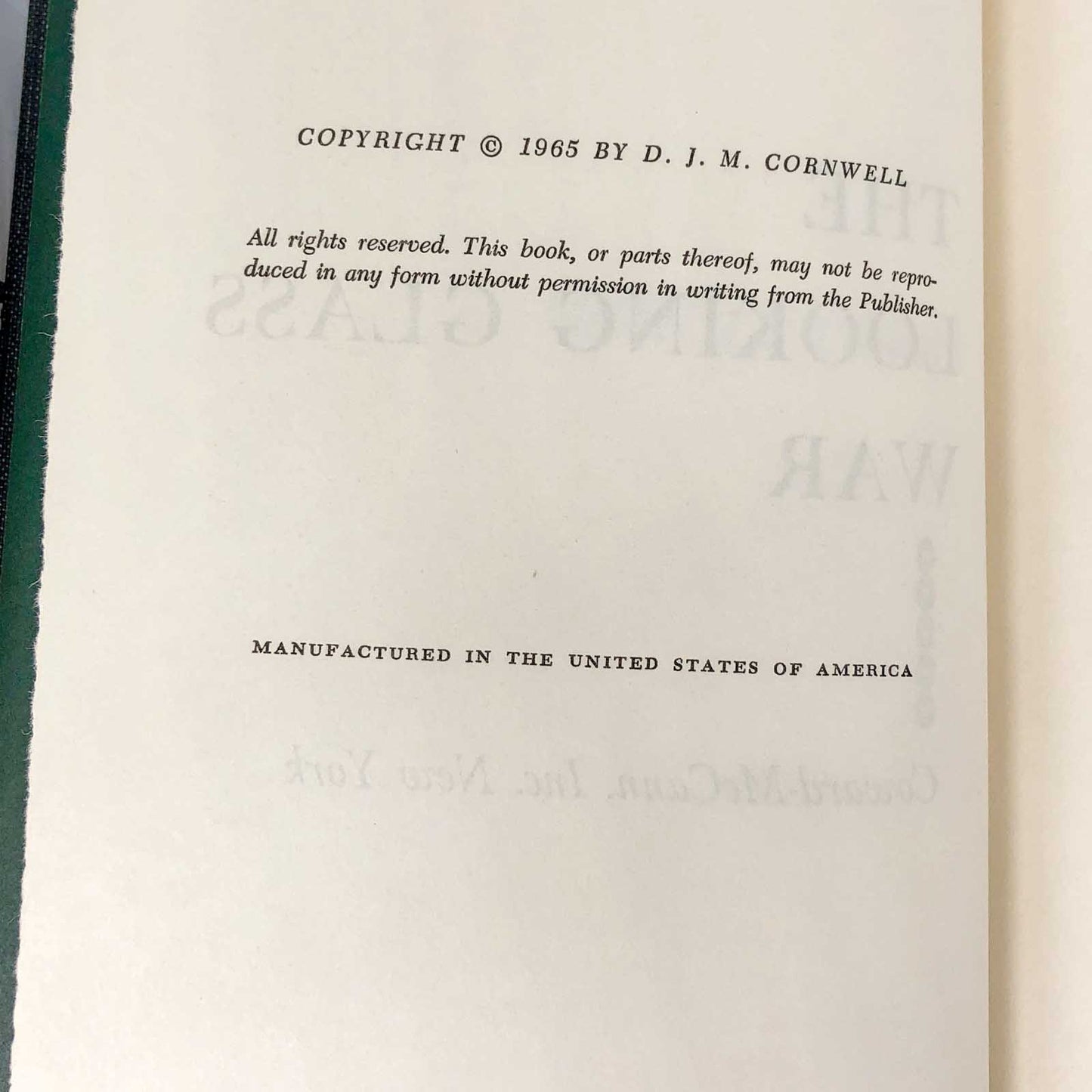 The Looking Glass War by John Le Carré [1965 HARDCOVER] • Coward Mccann