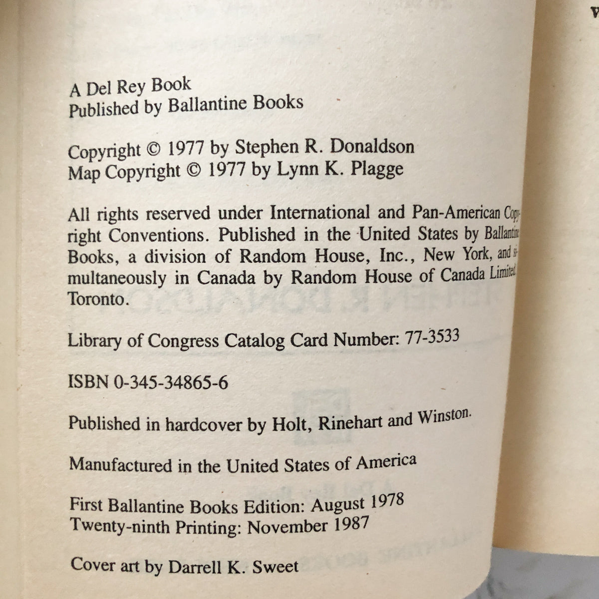 Lord Foul's Bane by Stephen R. Donaldson [1987 PAPERBACK] - Bookshop Apocalypse