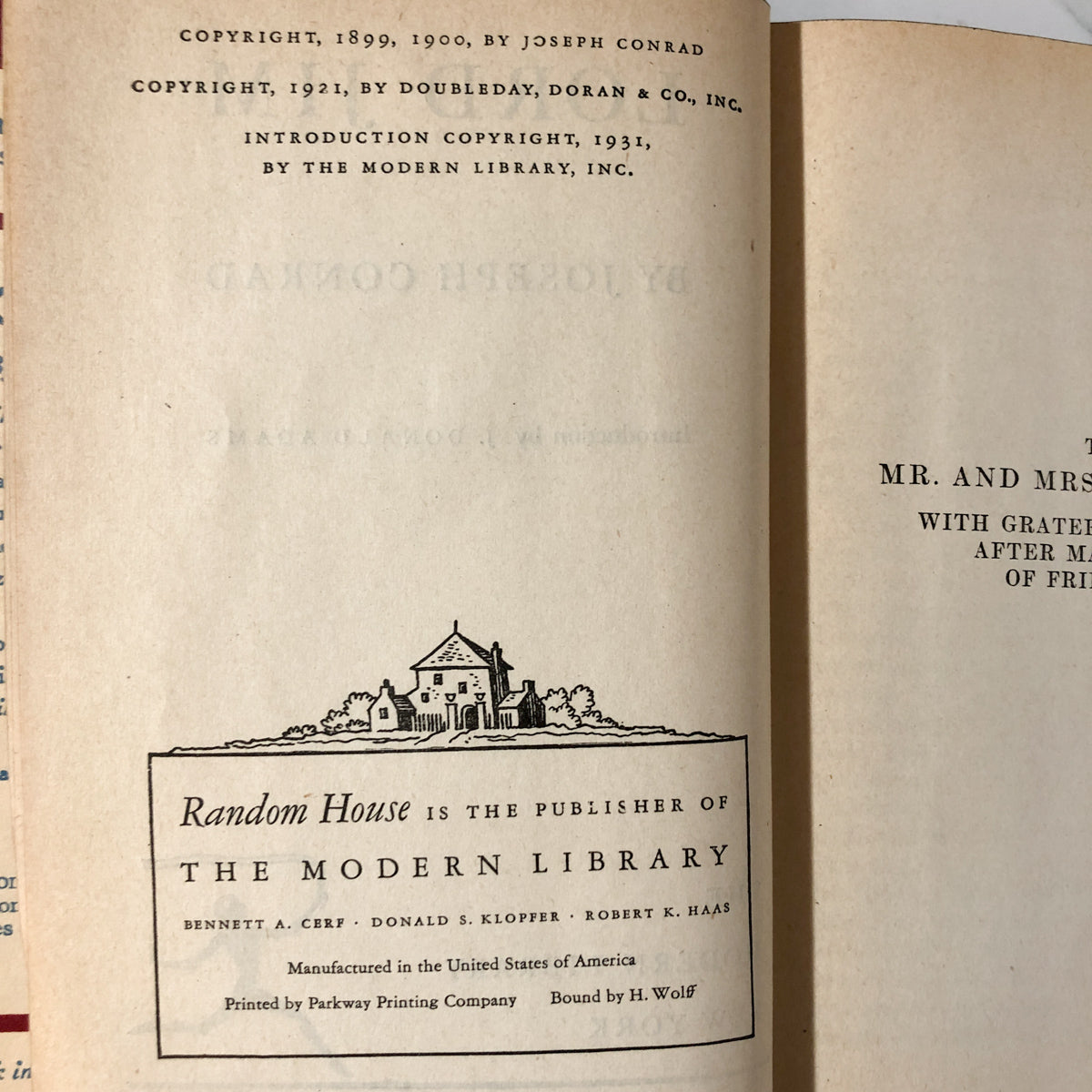 Lord Jim by Joseph Conrad [MODERN LIBRARY / 1931] - Bookshop Apocalypse