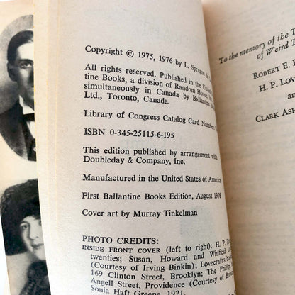 H.P. Lovecraft: A Biography by L. Sprague de Camp [FIRST PAPERBACK PRINTING / 1976]