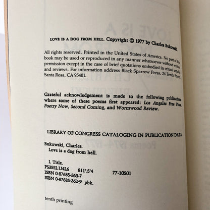 Love is a Dog From Hell by Charles Bukowski [FIRST EDITION PAPERBACK]