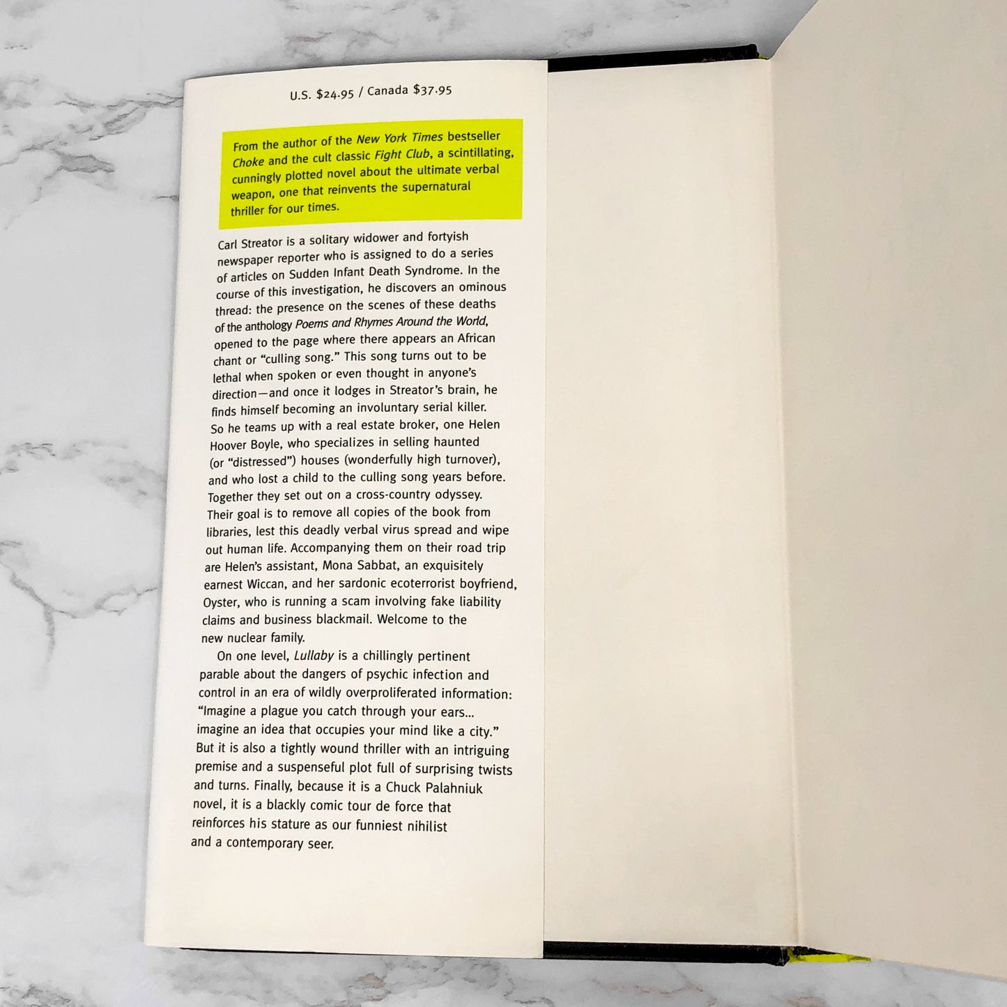 Lullaby by Chuck Palahniuk SIGNED! [FIRST EDITION / FIRST PRINTING] 2002