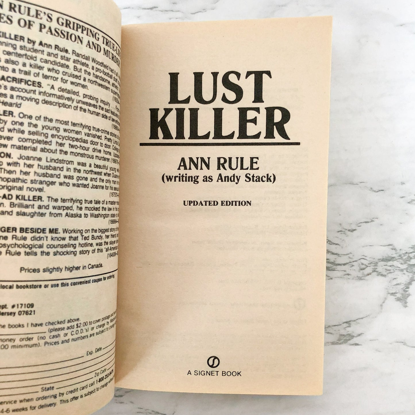 Lust Killer by Ann Rule [1988 PAPERBACK]