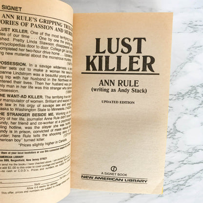 Lust Killer by Ann Rule [UPDATED PAPERBACK] 1988 • Signet True Crime