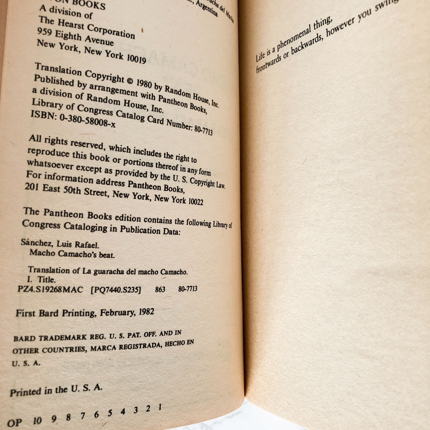 Macho Camacho's Beat by Luis Rafael Sánchez [1982 PAPERBACK]