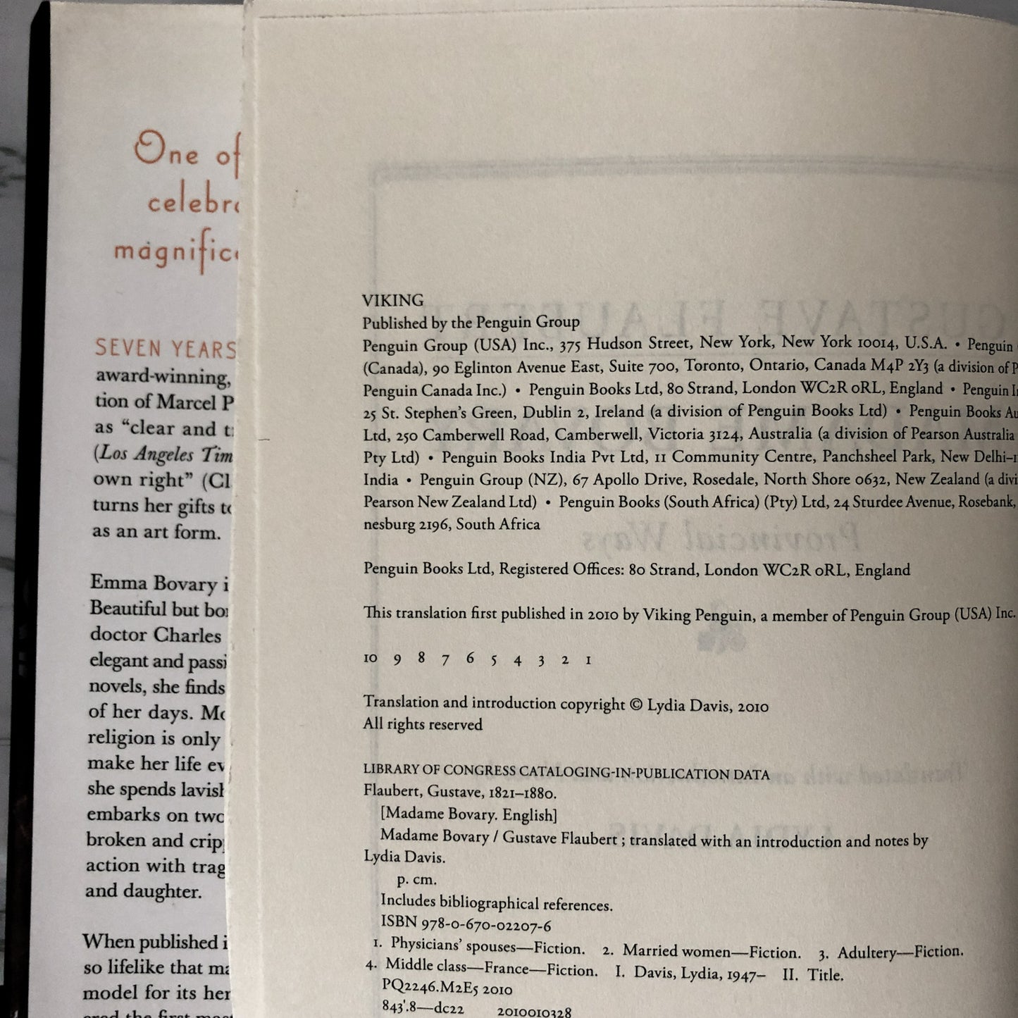 Madame Bovary by Gustave Flaubert & Translated by Lydia Davis [2010 HARDCOVER] - Bookshop Apocalypse