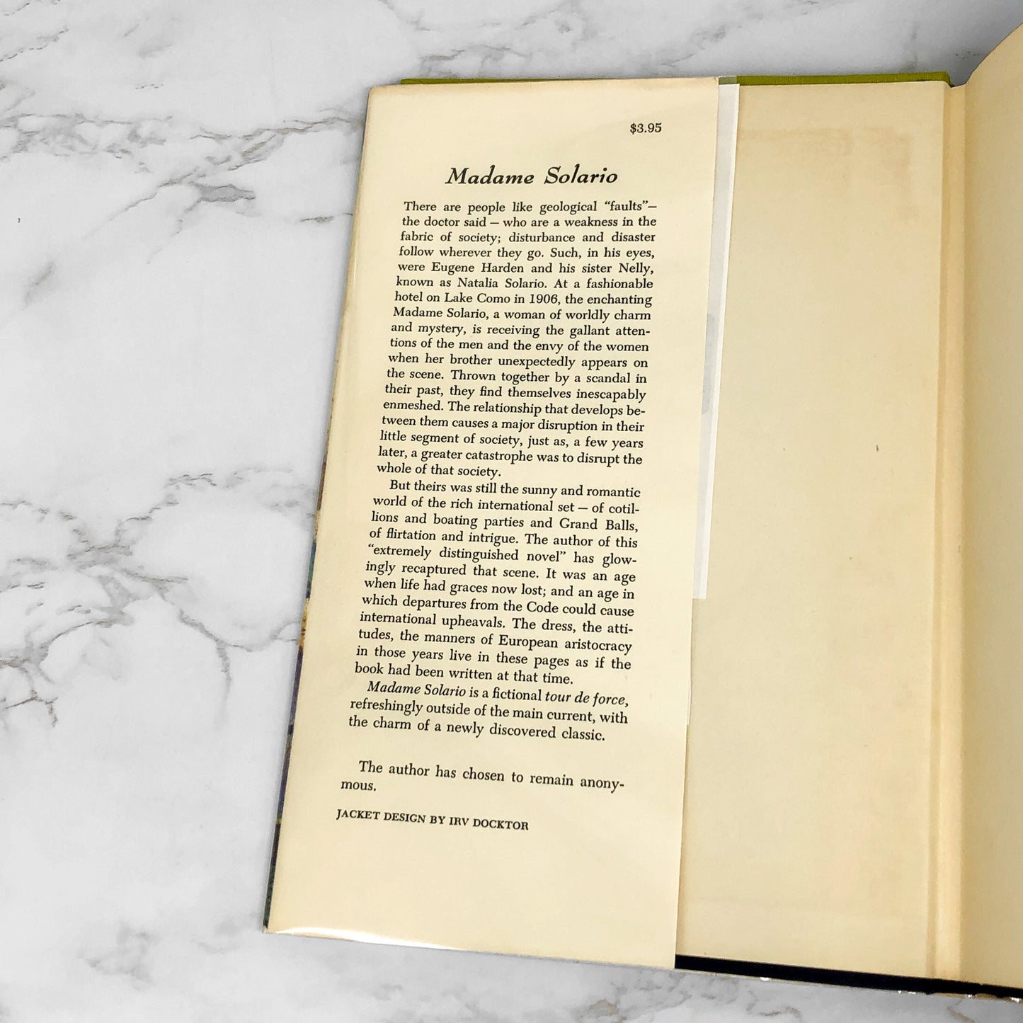 Madame Solario by "Anonymous" aka Gladys Huntington [FIRST EDITION • FIRST PRINTING] 1956