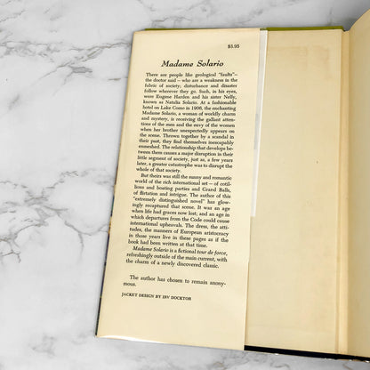 Madame Solario by "Anonymous" aka Gladys Huntington [FIRST EDITION • FIRST PRINTING] 1956