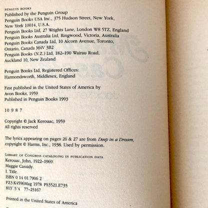 Maggie Cassidy by Jack Kerouac [PENGUIN PAPERBACK / 1993]