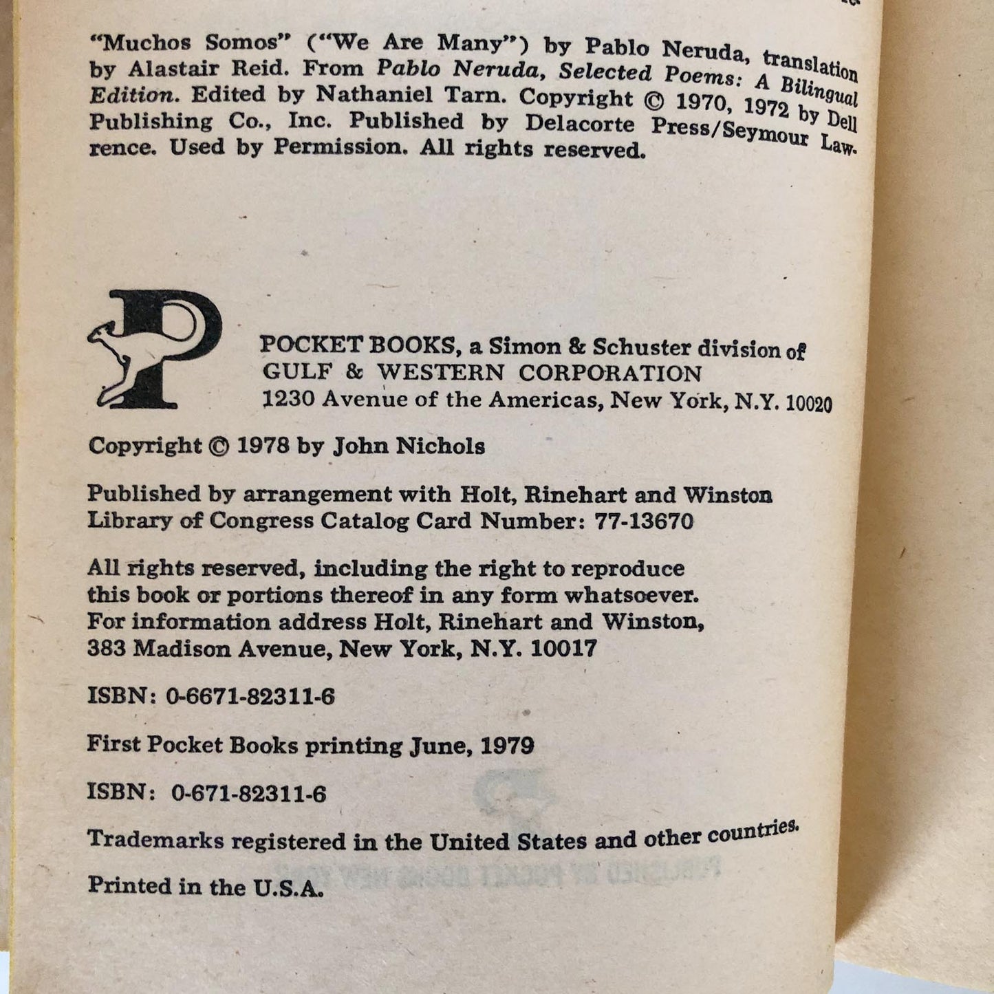 The Magic Journey by John Nichols [FIRST PAPERBACK PRINTING / 1979]