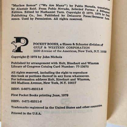 The Magic Journey by John Nichols [FIRST PAPERBACK PRINTING / 1979]