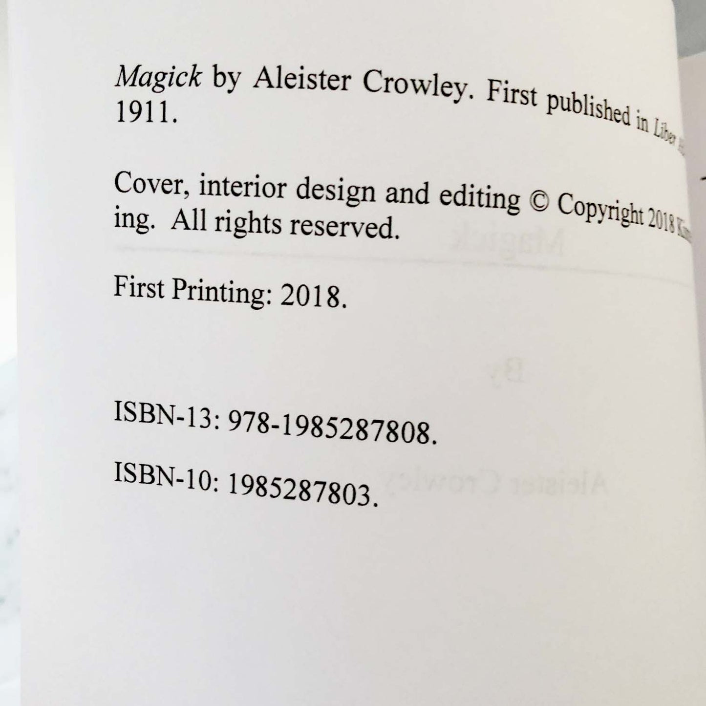Magick by Aleister Crowley [TRADE PAPERBACK] 2018