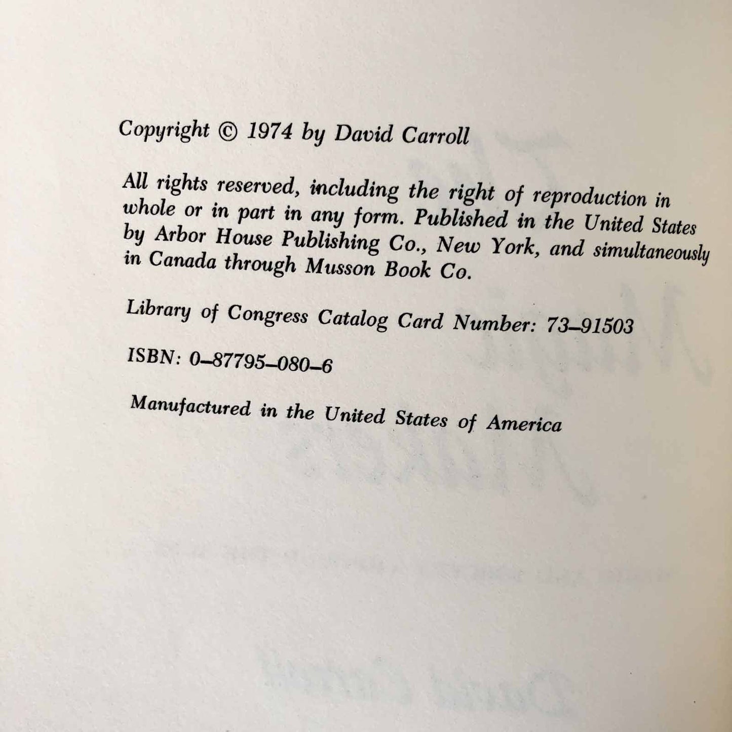 The Magic Makers: Magic & Sorcery Through the Ages by David Carroll [FIRST EDITION] 1974